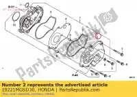 19221MGSD30, Honda, couvercle, pompe à eau honda  nc 700 750 2012 2013 2017 2018 2019 2020, Nouveau