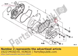 Ici, vous pouvez commander le couvercle, pompe à eau auprès de Honda , avec le numéro de pièce 19221MGSD30: