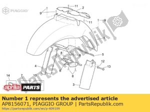 aprilia AP8156071 parafango anteriore. blu - Il fondo