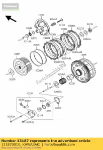 kawasaki 131870010 plate-clutch operating zx1400a - Bottom side