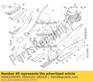 Piaggio Group 6568250090 poggiapiedi destro completo - Il fondo