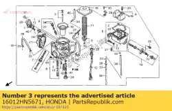 Tutaj możesz zamówić zestaw igie?, jet od Honda , z numerem części 16012HN5671: