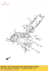 yamaha B67211900000 quadro traseiro comp. - Lado inferior