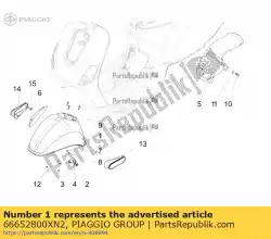 Ici, vous pouvez commander le garde-boue avant auprès de Piaggio Group , avec le numéro de pièce 66652800XN2: