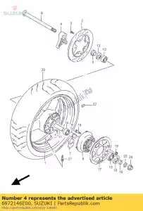 suzuki 6972146E00 soporte, rr cal. - Lado inferior