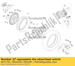 Aprilia 667156, Zacisk w??a, OEM: Aprilia 667156