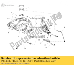 Aprilia 890498, Oil breather pipe d6x11, OEM: Aprilia 890498