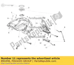 Piaggio Group 890498 olieontluchtingsleiding d6x11 - Onderkant