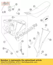 Ici, vous pouvez commander le réservoir de carburant cpl. Course 8,0l 03 auprès de KTM , avec le numéro de pièce 5900701350044: