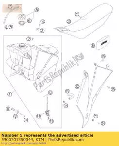 ktm 5900701350044 réservoir de carburant cpl. course 8,0l 03 - La partie au fond