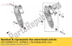 Here you can order the bolt, special, 6mm from Honda, with part number 90116MBV710: