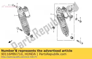 honda 90116MBV710 parafuso, especial, 6mm - Lado inferior