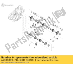 Aprilia 2A000089, 4th gear, OEM: Aprilia 2A000089