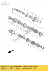 Aqui você pode pedir o engrenagem, 2º pinhão em Yamaha , com o número da peça 3BN171210000:
