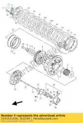 Aquí puede pedir buje, embrague slv. De Suzuki , con el número de pieza 2141031E00: