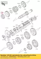 131291215, Kawasaki, 2e versnelling, aandrijving, 16t kx80-d1 kawasaki  kx 60 65 80 1985 1986 1987 1988 1989 1990 1991 1992 1993 1994 1995 1996 1997 1998 1999 2000 2001 2002 2003 2005 2006 2007 2008 2009 2010 2011 2012 2013 2014 2015 2016 2017 2018 2019 2020, Nieuw