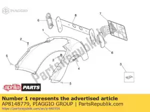 Piaggio Group AP8148779 rear fairing ch.blue - Left side