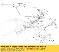 zijlicht rechts van Piaggio Group, met onderdeel nummer 680256, bestel je hier online:
