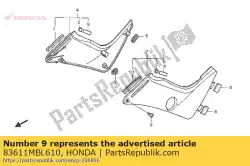 Aquí puede pedir cinta, cubierta lateral de Honda , con el número de pieza 83611MBL610: