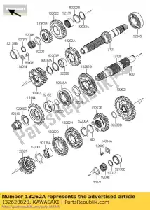 kawasaki 132620820 gear,input 5th,29t er650ecf - Bottom side