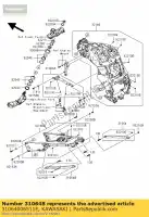 31064006511E, Kawasaki, pipe-comp, rr, lh, f.s.black kawasaki zzr  b a zzr1400 abs 1400 , Novo