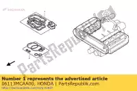 06113MCAA00, Honda, zestaw arkuszy uszczelek a honda gl 1800 2001 2002 2003 2004 2005, Nowy