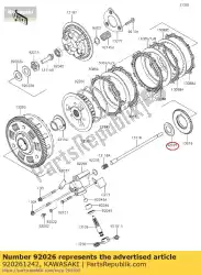 spacer en450-a1 van Kawasaki, met onderdeel nummer 920261242, bestel je hier online: