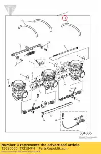 triumph T3620060 tuberia de combustible - Lado inferior