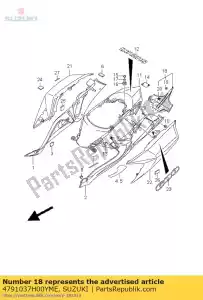 Suzuki 4791037H00YME couverture comp, fram - La partie au fond