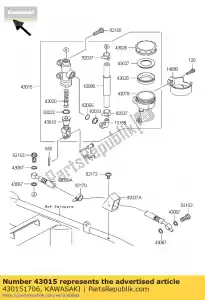 Kawasaki 430151706 cylinder-assy-master, - Bottom side