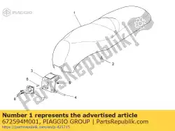 Aqui você pode pedir o sela completa. Bege em Piaggio Group , com o número da peça 672594M001:
