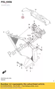 Suzuki 6154494500 pad,filter lid - Bottom side