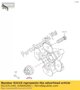 Kawasaki 922101349 écrou, château, 18mm - La partie au fond