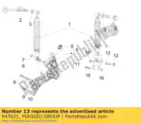 647621, Piaggio Group, Casquilho aprilia gilera  nexus sr sr max zapm3560, zd4m3560 zd4m357, zapm357 125 250 300 2006 2007 2008 2009 2011 2016 2017, Novo