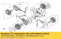 33470GEZ641, Honda, Base comp., l. fr. clignotant honda nps zoomer  nps50 50 , Nouveau