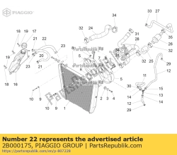 Aprilia 2B000175, Tubo di alimentazione acqua rad, OEM: Aprilia 2B000175