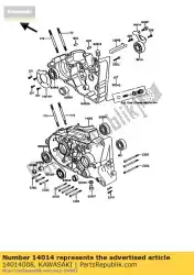 Aquí puede pedir soporte de rodamiento msson kh100-a4 de Kawasaki , con el número de pieza 14014008: