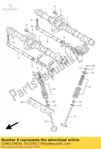 Suzuki 1286119E00 eje, brazo de válvula - Lado inferior