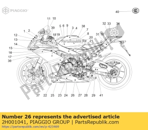 aprilia 2H001041 rh unterer verkleidungsaufkleber grün - Unterseite