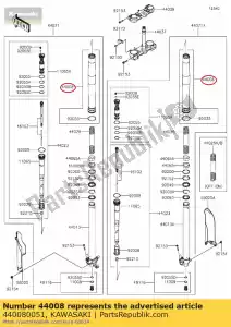 kawasaki 440080051 pijpvork buiten kx450eaf - Onderkant