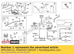 aprilia AP9100512 battery - Bottom side