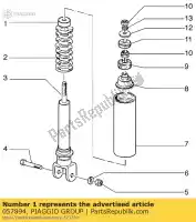 057894, Piaggio Group, Buffer gilera piaggio vespa easy et free nrg ntt sfera sfera rst skipper skipperr storm typhoon zip 50 80 125 150 1994 1995 1996 1997 1998 1999 2000 2003, New