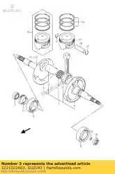 Qui puoi ordinare perno, manovella da Suzuki , con numero parte 1221022A03: