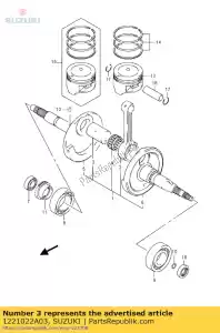 suzuki 1221022A03 pin, crank - Bottom side