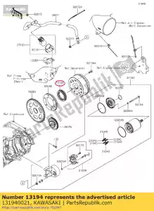 kawasaki 131940021 01 embrayage aller simple - La partie au fond