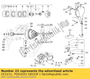 Piaggio Group 015231 nuez - Lado inferior