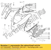 65736000BT, Piaggio Group, frontafschermingen, wit, suffix: bt_wit parelwit 566     , New