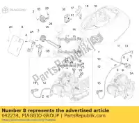 642234, Piaggio Group, relais beschermingsplaat vespa lx lxv s zapm68300, zapm68303 125 150 2010 2011 2012 2016, Nieuw