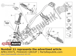 Aprilia AP8135975, Repose-pieds arrière. paire, OEM: Aprilia AP8135975