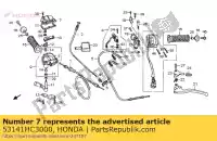 53141HC3000, Honda, deksel, gasklep honda trx 250 300 350 400 450 500 2000 2001 2002 2003 2004, Nieuw